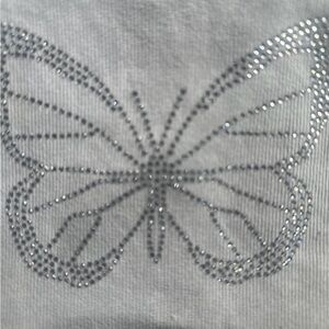 Gray Butterfly Embellished Crop Top